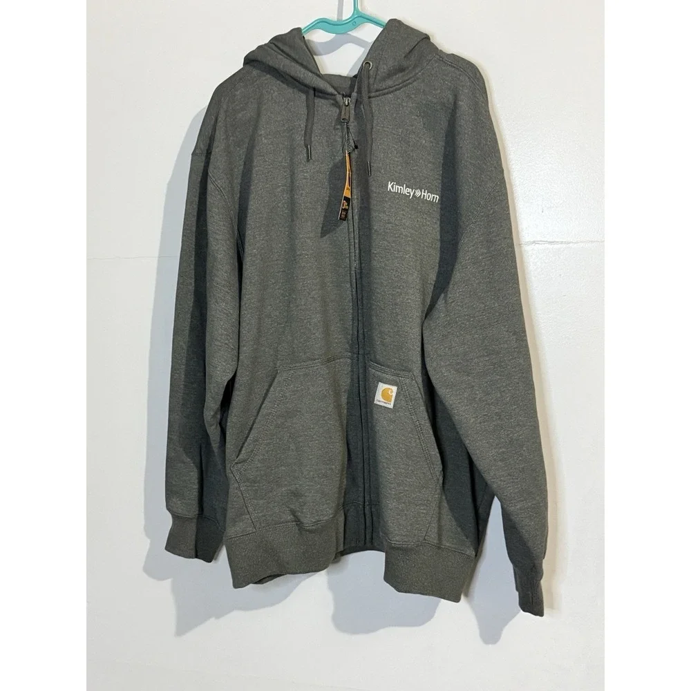 Carhartt NWT Gray Rain Defender Loose Fit Full Zip Kimley Horn Embroidered Sz 2X